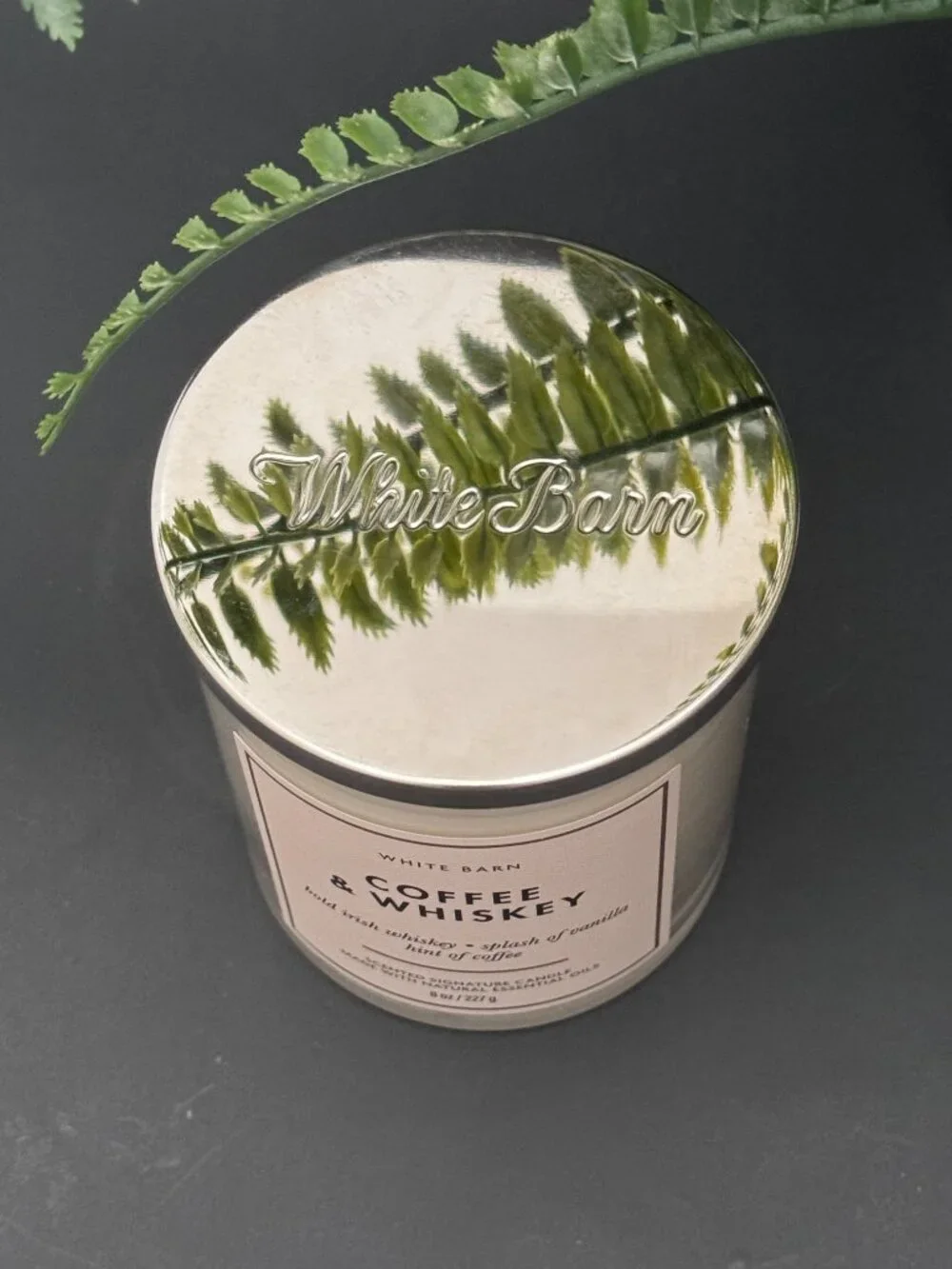 BBW Coffee & Whiskey White Barn Bath & Body Works Single Wick Candle